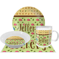 Summer Camping Dinner Set - Single 4 Pc Setting w/ Name or Text