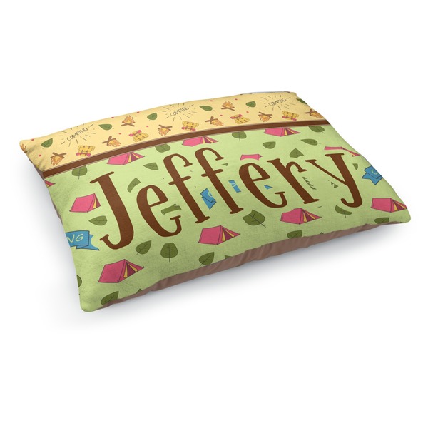 Custom Summer Camping Dog Bed - Medium w/ Name or Text