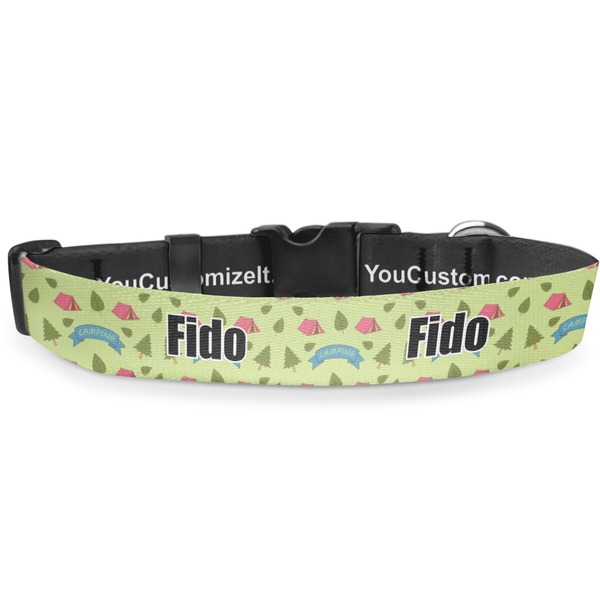Custom Summer Camping Deluxe Dog Collar (Personalized)