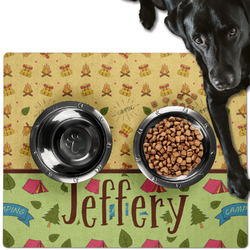 Summer Camping Dog Food Mat - Large w/ Name or Text