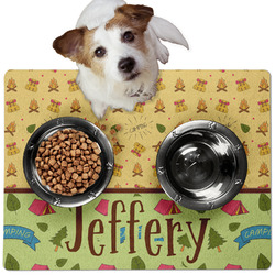 Summer Camping Dog Food Mat - Medium w/ Name or Text