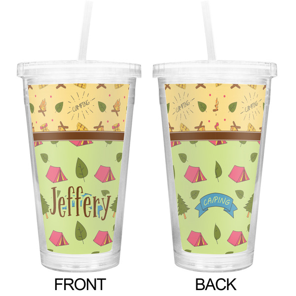Summer Camping Double Wall Tumbler with Straw - Approval