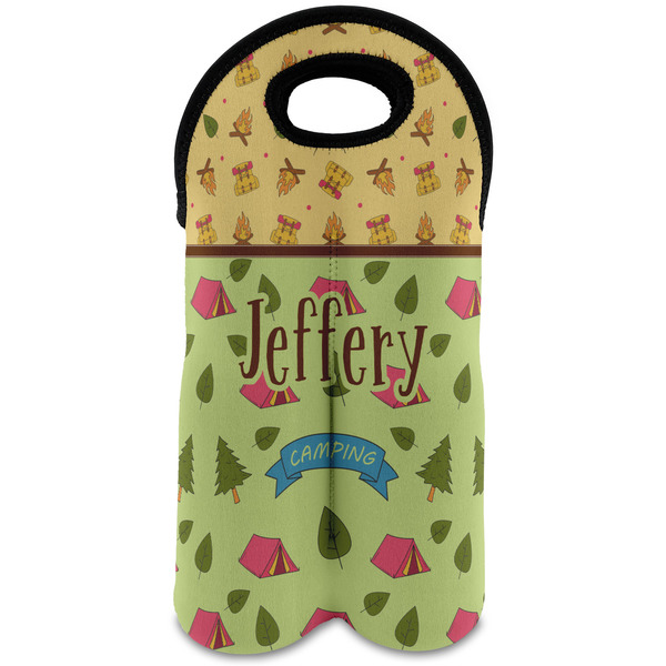 Custom Summer Camping Wine Tote Bag (2 Bottles) (Personalized)