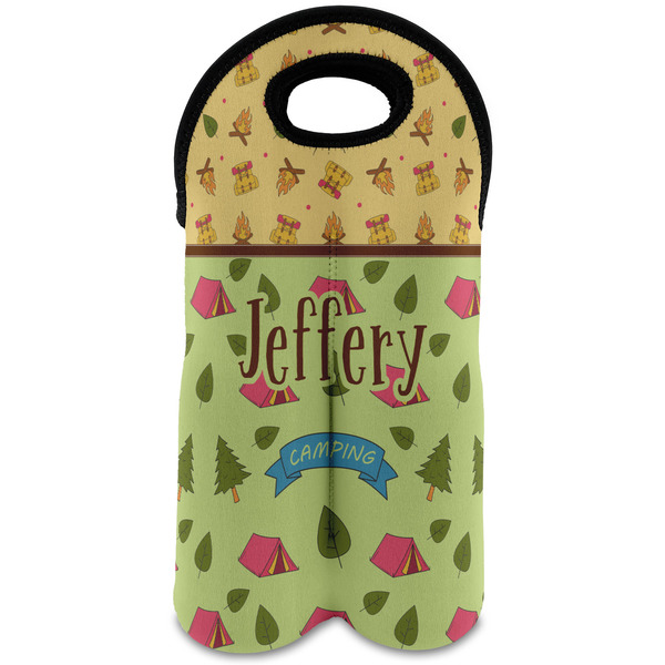 Custom Summer Camping Wine Tote Bag (2 Bottles) (Personalized)
