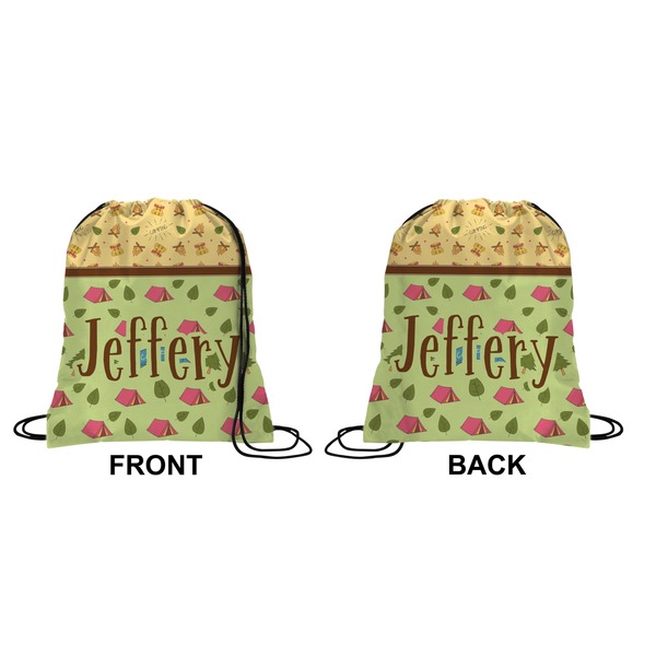 Summer Camping Drawstring Backpack Front & Back Medium