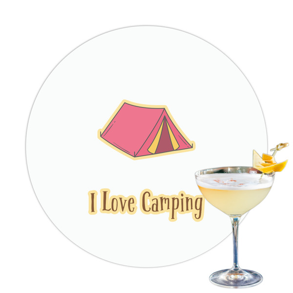 Custom Summer Camping Printed Drink Topper - 3.25" (Personalized)