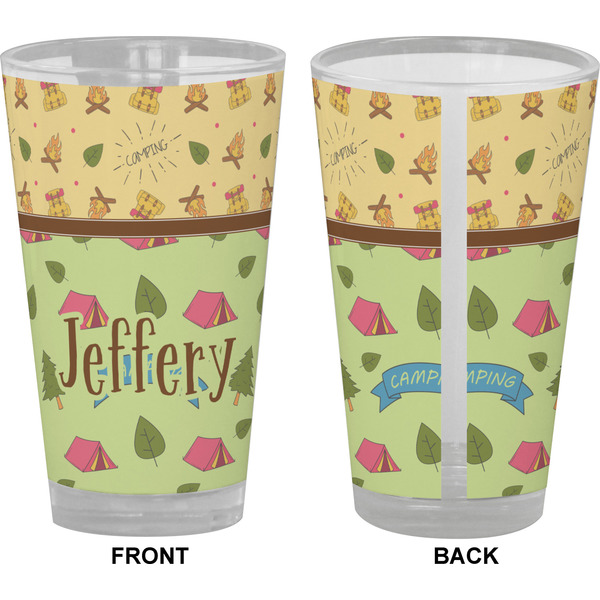 Summer Camping Pint Glass - Full Color - Front & Back Views