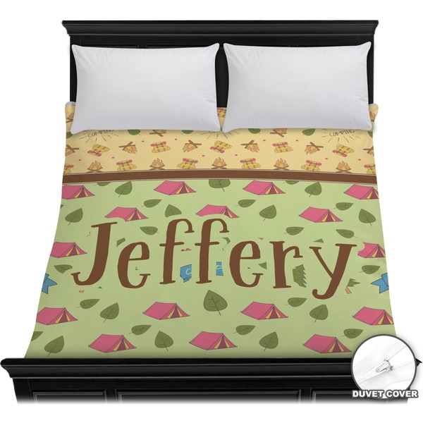 Custom Summer Camping Duvet Cover - Full / Queen (Personalized)