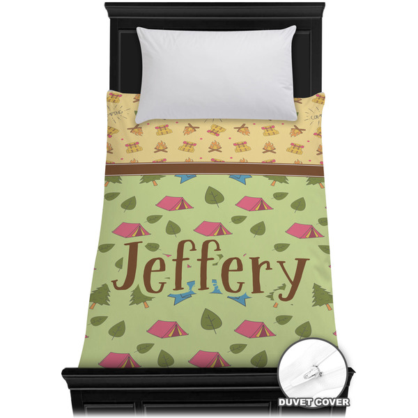 Custom Summer Camping Duvet Cover - Twin XL (Personalized)
