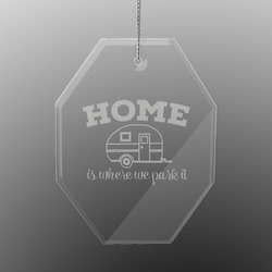 Summer Camping Engraved Glass Ornament - Octagon