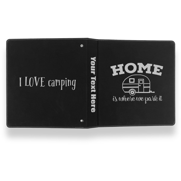 Summer Camping Leather Binder - 1" - Black- Back Spine Front View