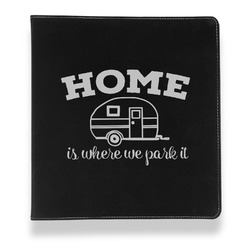 Summer Camping Leather Binder - 1" - Black (Personalized)