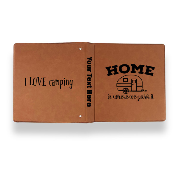 Summer Camping Leather Binder - 1" - Rawhide - Back Spine Front View