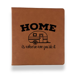 Summer Camping Leather Binder - 1" - Rawhide (Personalized)