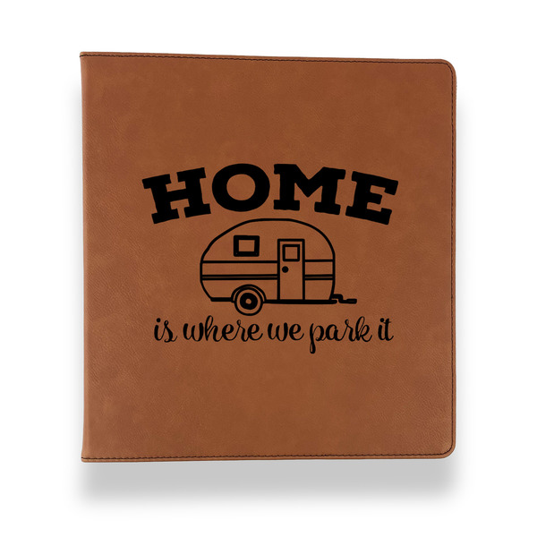 Custom Summer Camping Leather Binder - 1" - Rawhide (Personalized)
