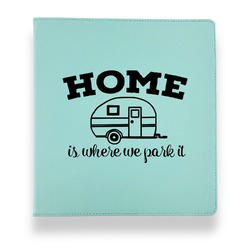 Summer Camping Leather Binder - 1" - Teal (Personalized)