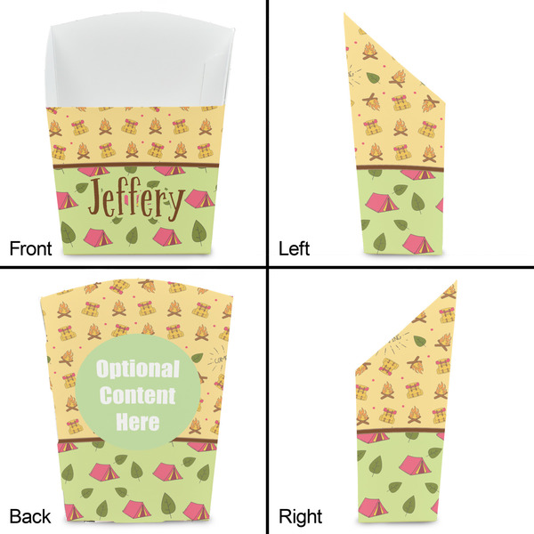Summer Camping French Fry Favor Box - Front & Back View