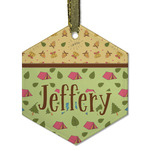 Summer Camping Flat Glass Ornament - Hexagon w/ Name or Text