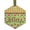 Summer Camping Flat Glass Ornament - Hexagon w/ Name or Text