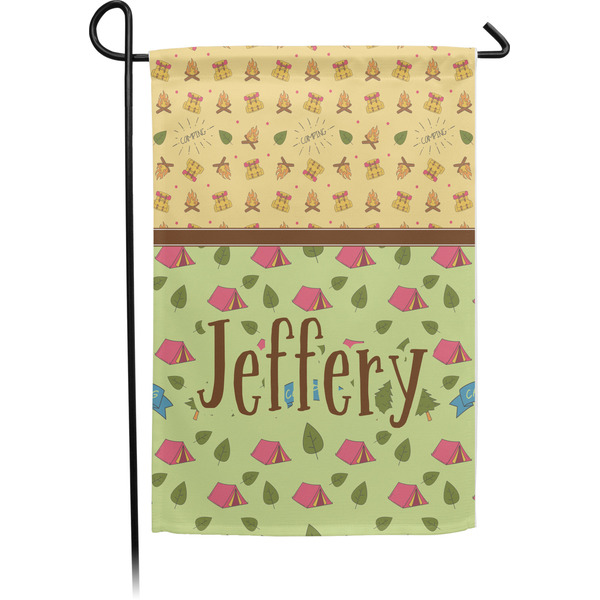 Custom Summer Camping Small Garden Flag - Single Sided w/ Name or Text