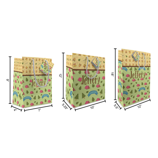 Summer Camping Gift Bags - All Sizes - Dimensions