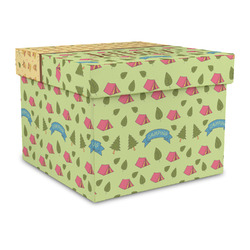 Summer Camping Gift Box with Lid - Canvas Wrapped - Large (Personalized)