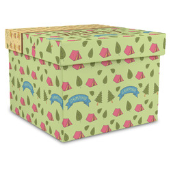 Summer Camping Gift Box with Lid - Canvas Wrapped - XX-Large (Personalized)