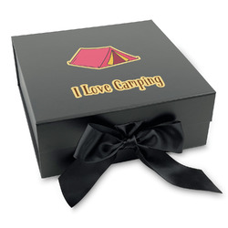 Summer Camping Gift Box with Magnetic Lid - Black (Personalized)