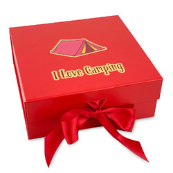 Summer Camping Gift Box with Magnetic Lid - Red (Personalized)