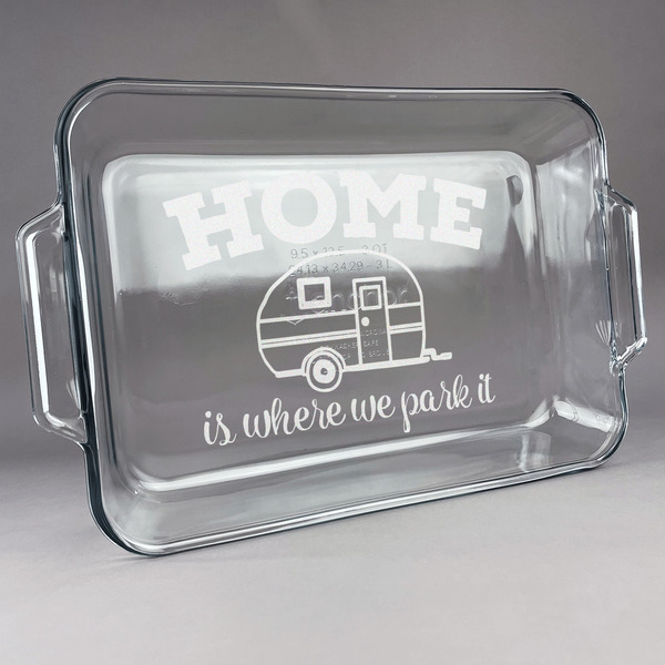Custom Summer Camping Glass Baking and Cake Dish