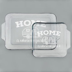 Summer Camping Set of Glass Baking & Cake Dish - 13in x 9in & 8in x 8in