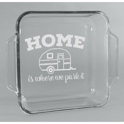 Summer Camping Glass Cake Dish - 8in x 8in