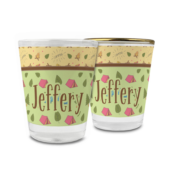 Custom Summer Camping Glass Shot Glass - 1.5 oz (Personalized)