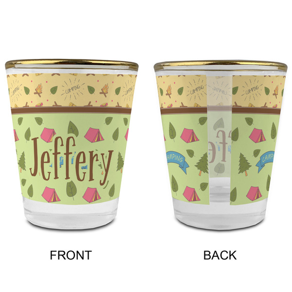 Summer Camping Glass Shot Glass - with gold rim - APPROVAL