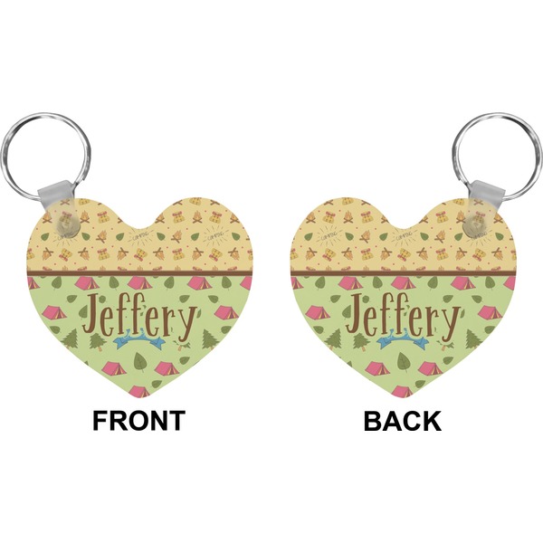 Summer Camping Heart Keychain (Front + Back)