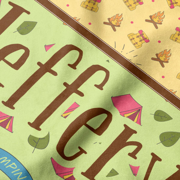 Summer Camping Hooded Baby Towel- Detail Close Up