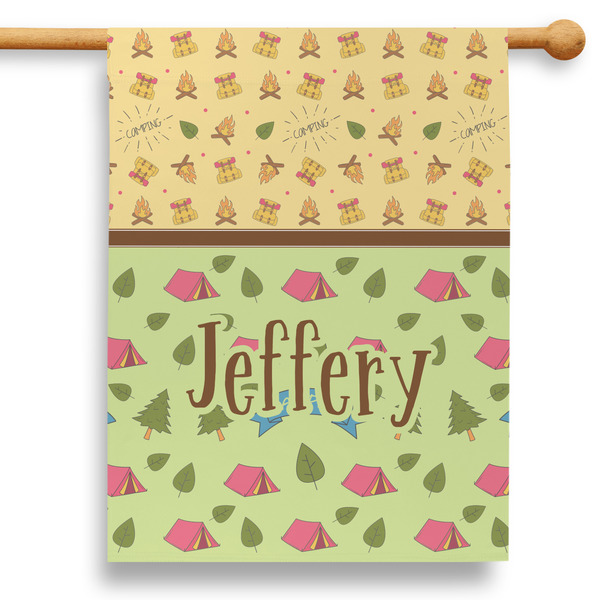 Custom Summer Camping 28" House Flag (Personalized)
