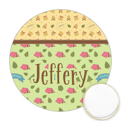 Summer Camping Printed Cookie Topper - Round (Personalized)