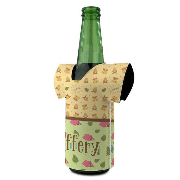 Summer Camping Jersey Bottle Cooler - ANGLE (on bottle)