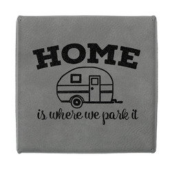 Summer Camping Jewelry Gift Box - Engraved Leather Lid