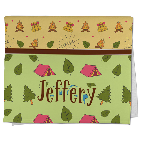 Custom Summer Camping Kitchen Towel - Poly Cotton w/ Name or Text