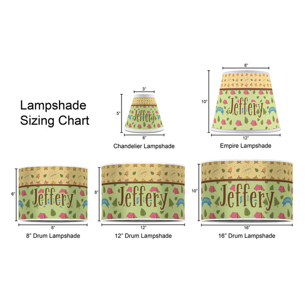 Summer Camping Lampshade Sizing Chart
