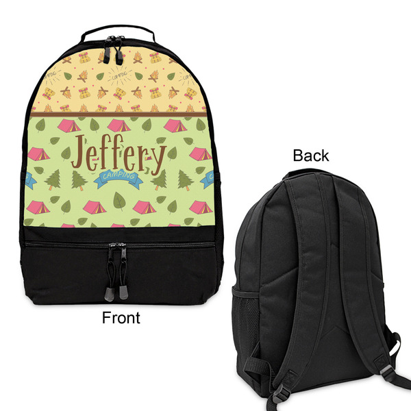 Summer Camping Large Backpack - Black - Front & Back View