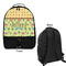 Summer Camping Large Backpack - Black - Front & Back View