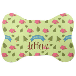 Summer Camping Bone Shaped Dog Food Mat (Large) (Personalized)