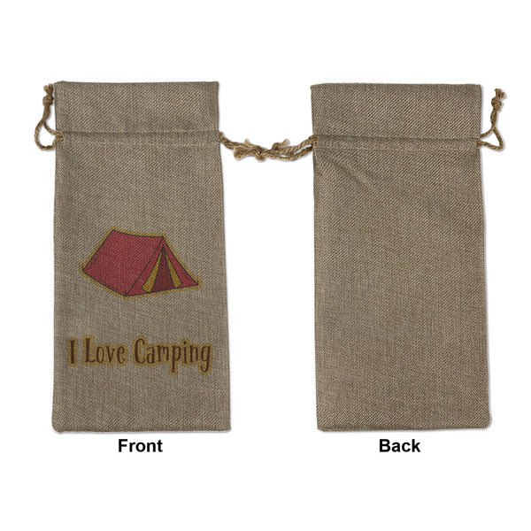 Summer Camping Large Burlap Gift Bags - Front Approval
