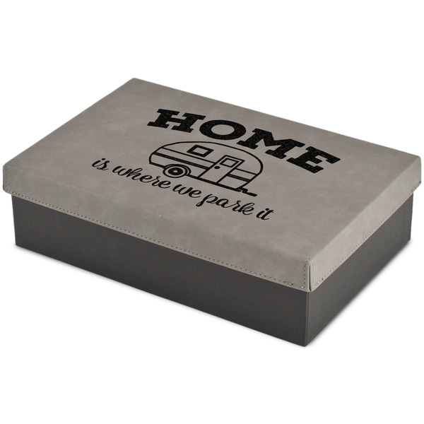 Custom Summer Camping Large Gift Box w/ Engraved Leather Lid