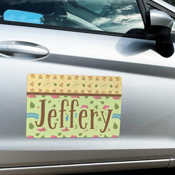 Summer Camping Large Rectangle Car Magnets- In Context