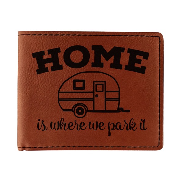 Custom Summer Camping Leatherette Bifold Wallet - Single Sided