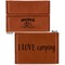 Summer Camping Leather Business Card Holder - Front Back